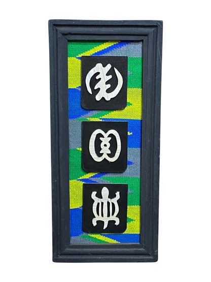 Handgefertigtes Adinkra-Kunstwerk aus Ghana Spirituelle Wandkunst (43 × 12 cm)