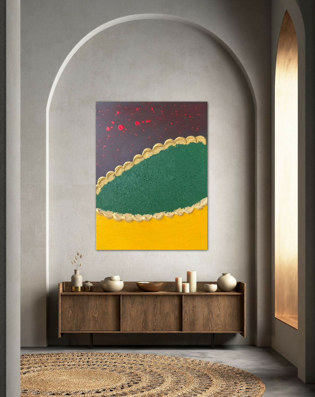 "Gold Coast" Exklusives handgemaltes Acrylkunstwerk aus Ghana (80 × 60 cm)