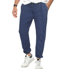 Pantalones a rayas para hombre finos y sueltos