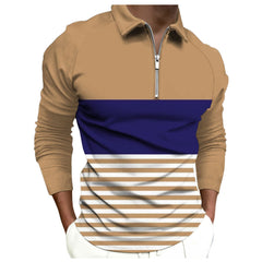 Polo de hombre con manga larga y cremallera, muy de moda