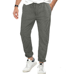 Pantalones a rayas para hombre finos y sueltos