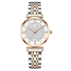 Estrellas en tu muñeca: Reloj de cuarzo resistente al agua con diamantes Starry para mujer