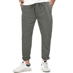 Pantalones a rayas para hombre finos y sueltos