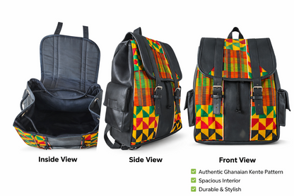 Kente Heritage Rucksack Afrikanisch inspiriertes Design aus Ghana 40×38×14cm