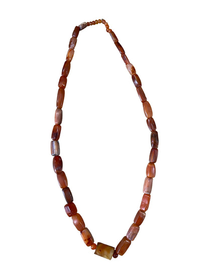 Handgefertigte Achat-Halskette – 40 cm | Naturstein in warmen Erdtönen