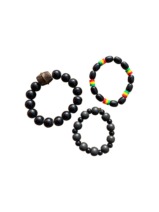 "African Heritage Bead Bundle" 3er-Set handgefertigte Armbänder aus Ghana