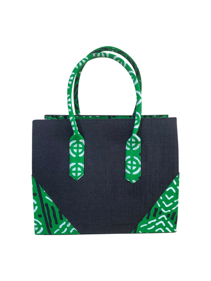 Afrikanische Statement-Tasche aus Ghana handgefertigt aus Baumwolle und Jute