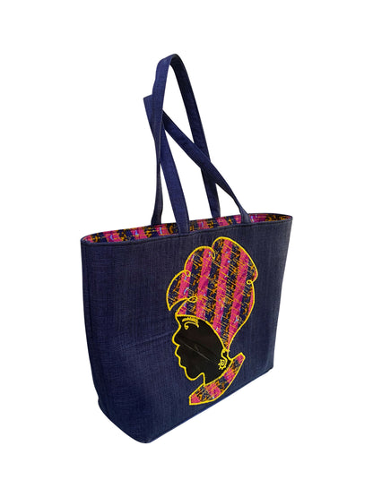 Kente Tote Bag Handgemachte Tasche aus Ghana aus Kente & Cotton 35×33×14cm