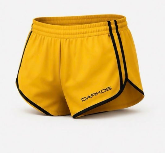 Darkos "35 Degrees" Summer Shorts – Gelbe Retro Streetwear-Shorts aus Ghana, kurze Hose