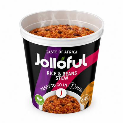 Jolloful Taste of Africa Probierpaket (8er-Box) | Vegane afrikanische Fertiggerichte im Becher – 4 Sorten (je 2x)