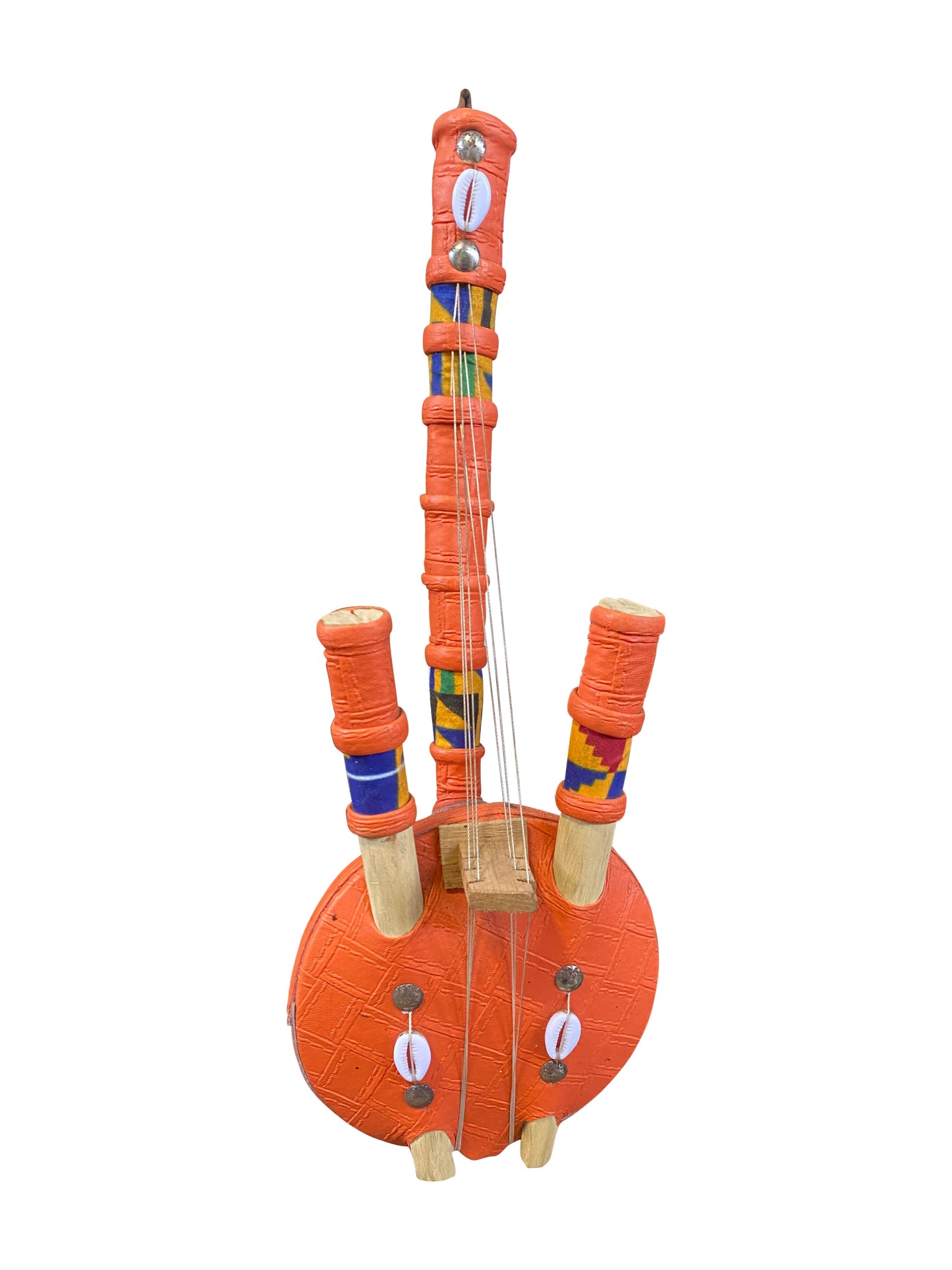 "Orange Resonance" Handgefertigtes westafrikanisches Saiteninstrument aus Ghana