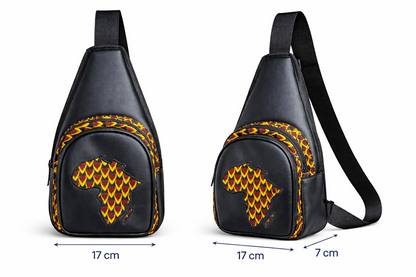 AFRICA EDGE Sling Handgefertigte Kente-Leder Tasche aus Ghana