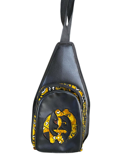 Soul of Ghana Sling Handgemachte Kente-Leder Tasche