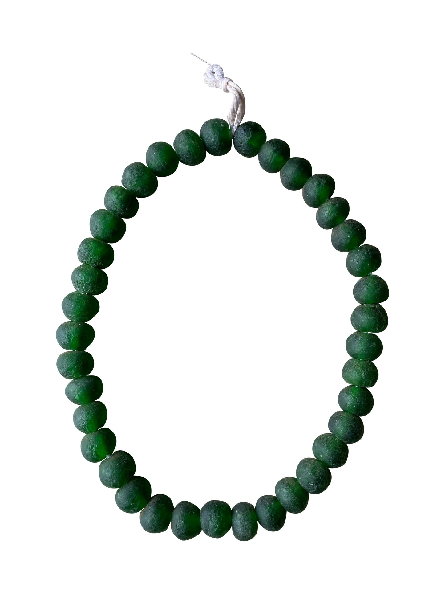 Deep Green Statement Kette mit handgeformten Glasbeads