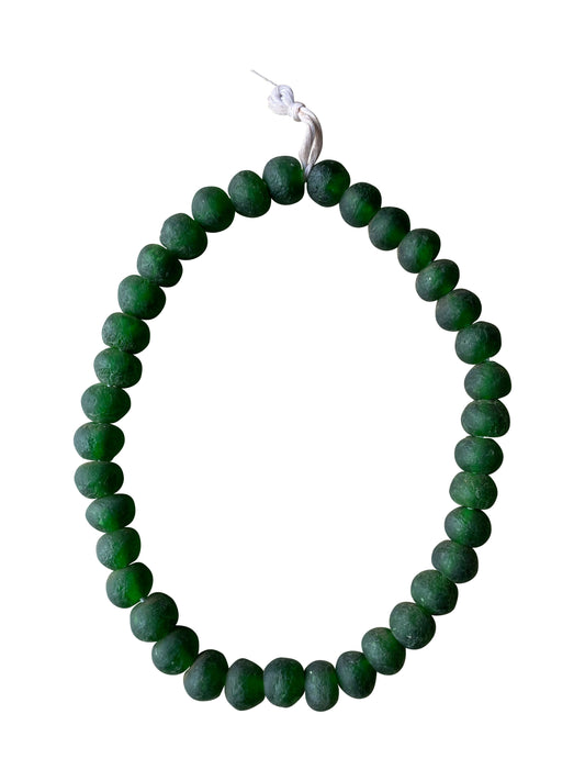 Deep Green Statement Kette mit handgeformten Glasbeads