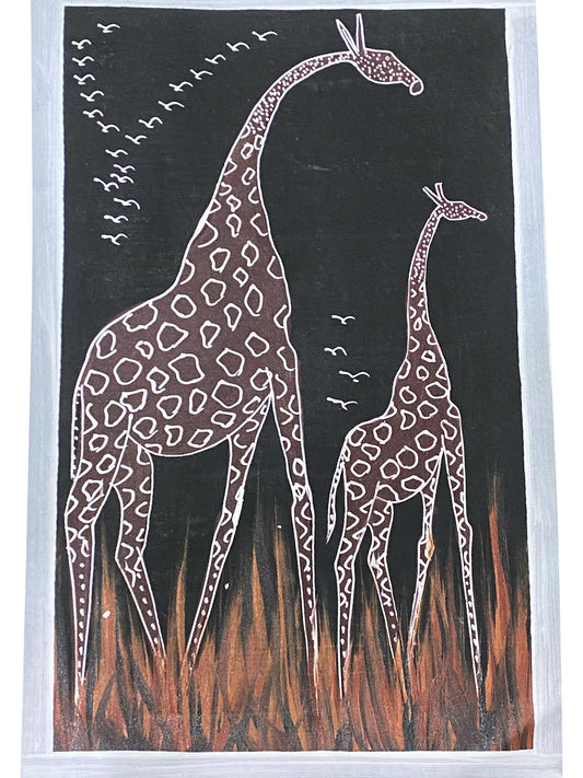 "Guided Heights/ Gemeinsam wachsen" Handgemalte Acrylkunst aus Ghana (50 × 69 cm)