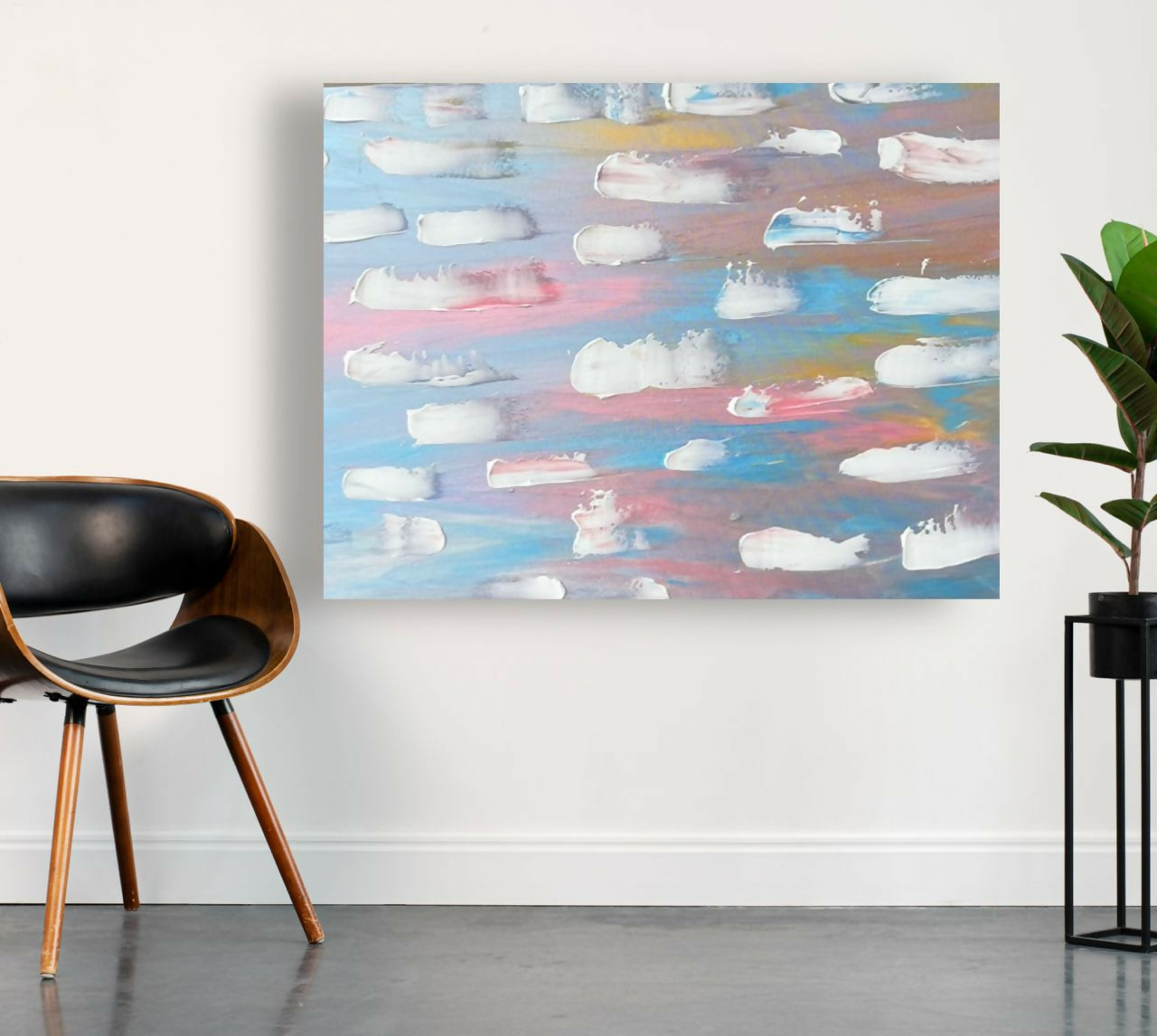 "Snow Flakes" Exklusives handgemaltes Acrylkunstwerk aus Ghana (80 × 60 cm)