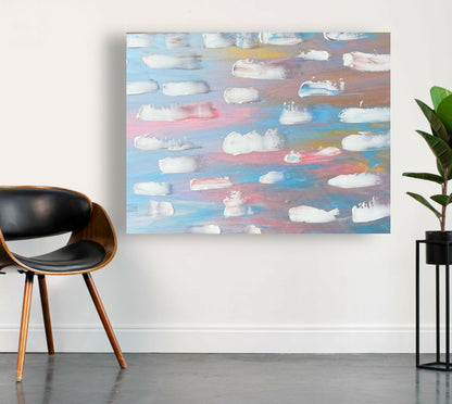 "Snow Flakes" Exklusives handgemaltes Acrylkunstwerk aus Ghana (80 × 60 cm)