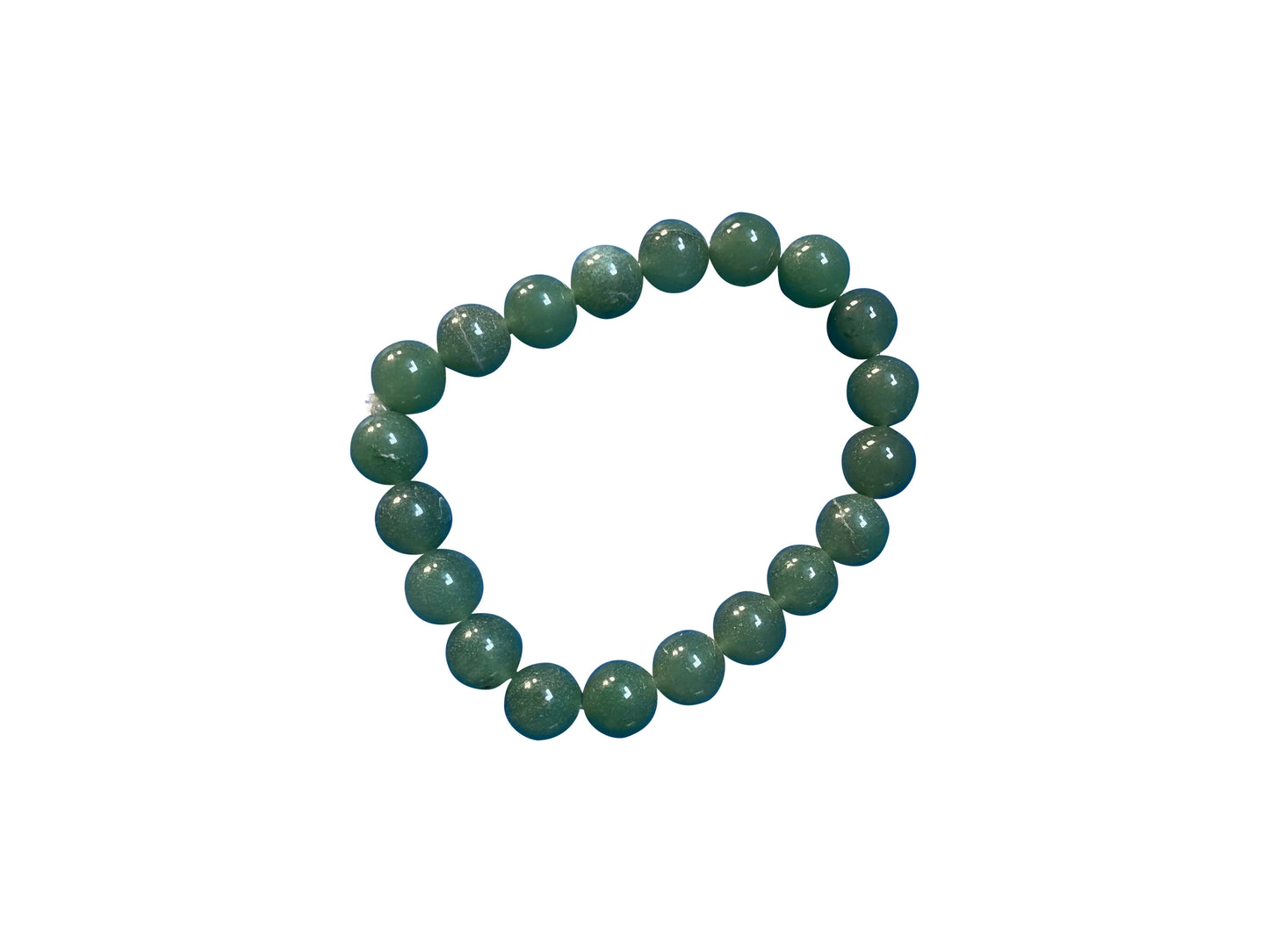 Dainty Green Jade Stone Bracelet with Round Beads
