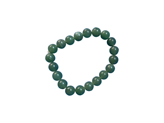 Zartes grünes Jadestein-Armband mit runden Perlen