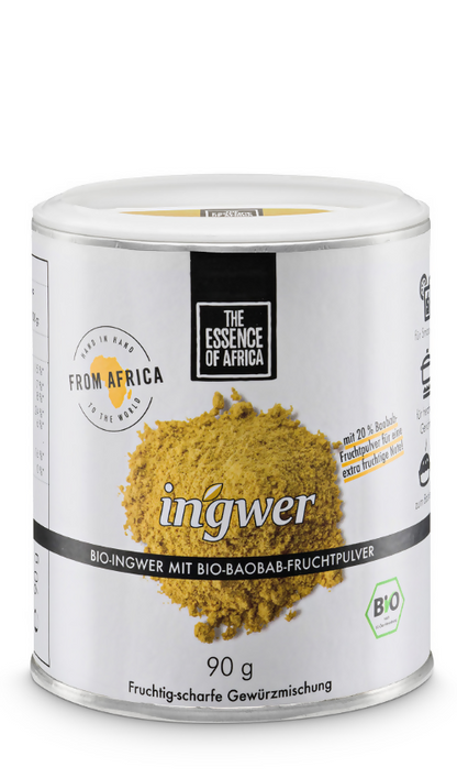 Bio-Ingwerpulver aus Nigeria mit Baobab (90g) – Würzig-scharfe Gewürzmischung | africrops! GmbH