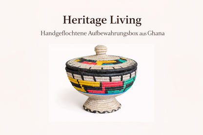 "Heritage Living" Handgeflochtene Aufbewahrungsbox aus Ghana