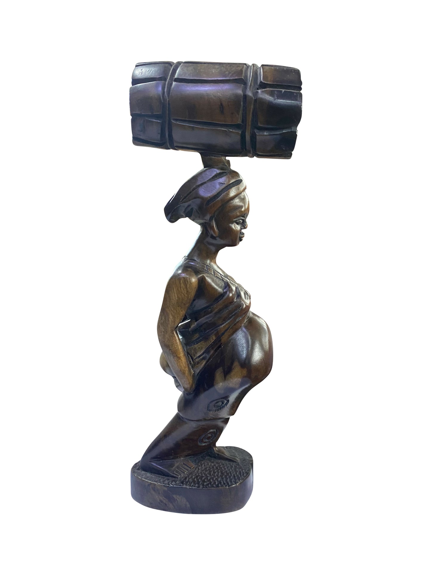 No Food for Lazy Women – Ausdrucksstarke Ebenholz-Skulptur | Symbol für Stärke, Fleiß & Selbstbestimmung (36 × 12 cm)