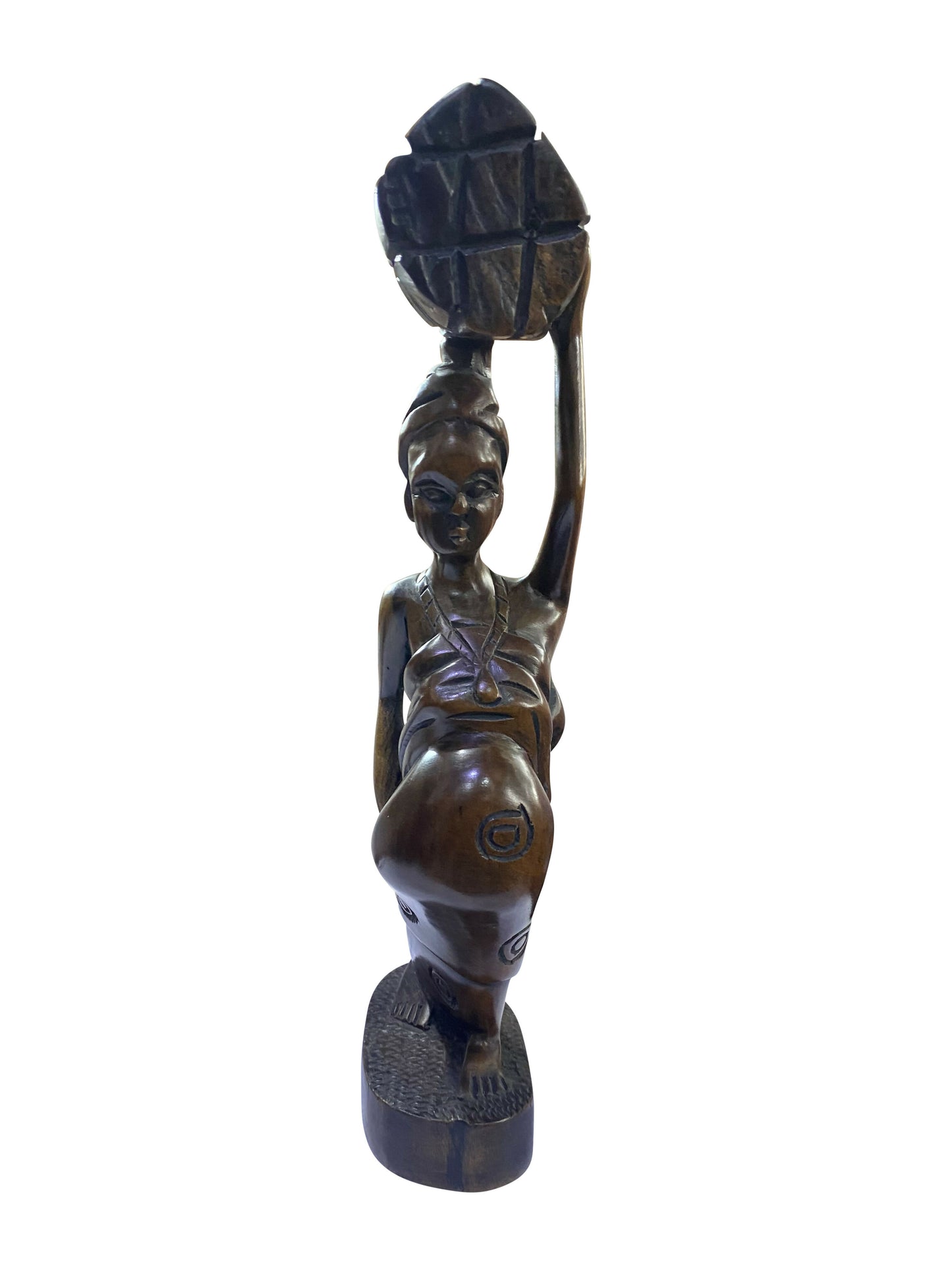 No Food for Lazy Women – Ausdrucksstarke Ebenholz-Skulptur | Symbol für Stärke, Fleiß & Selbstbestimmung (36 × 12 cm)