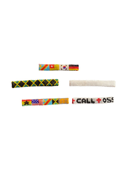 "Global Vibes" 5er Set handgefertigte Länderflaggen Armbänder aus Ghana