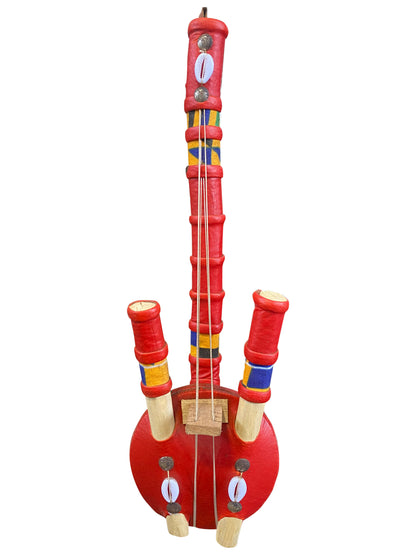 „Scarlet Spirit“ Handgefertigtes westafrikanisches Saiteninstrument aus Ghana