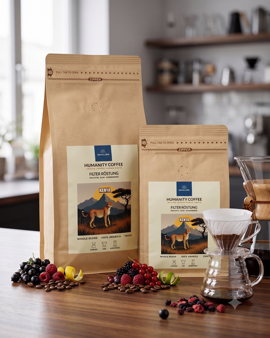 Premium Filterkaffee Bohnen aus Kenia 250 g – AA+ Specialty Coffee mit fruchtigen Noten von Johannisbeere & Zitrus