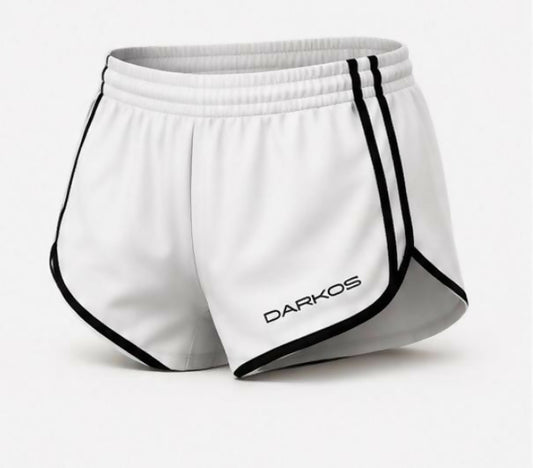 Darkos "35 Degrees" Summer Shorts – Weiße Retro Streetwear-Shorts aus Ghana, kurze Hose
