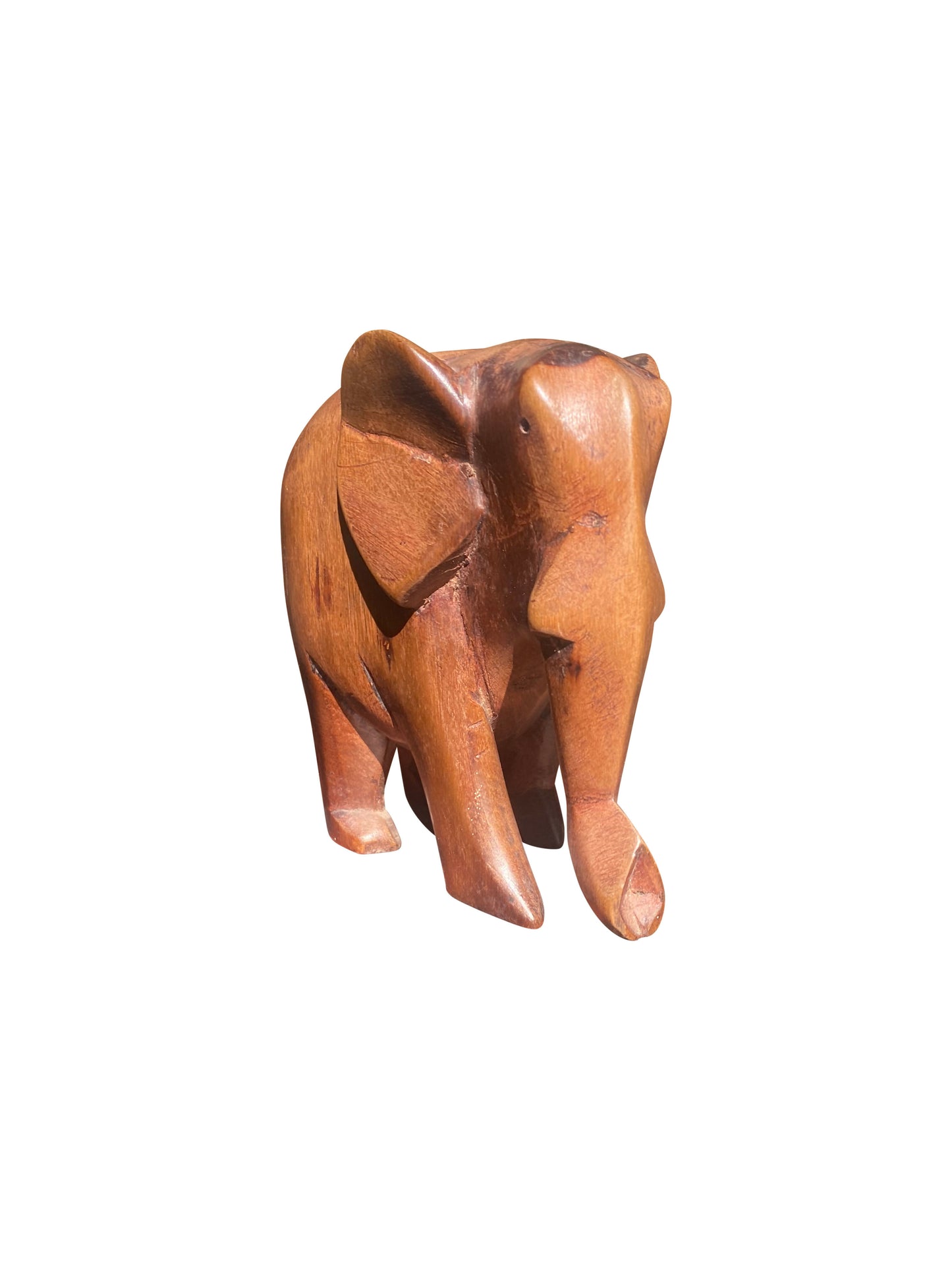 Elefantenskulptur „Gentle Strength“ – Handgeschnitzt, 15×14×7 cm, Hartholz