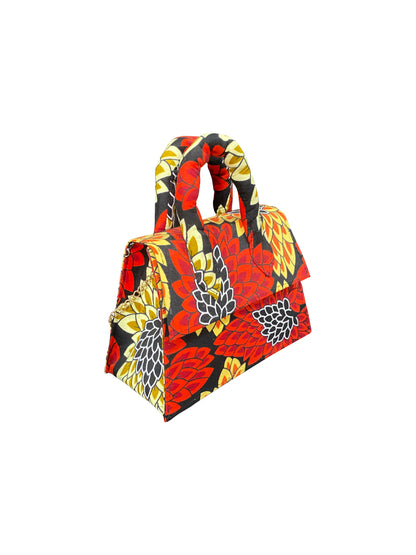 Afro Chic Mini Bag Handgefertigte Statement-Handtasche aus Ghana mit Kette & kurzem Griff