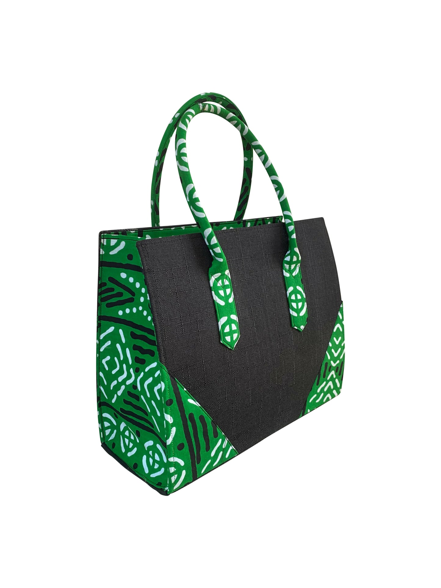 Afrikanische Statement-Tasche aus Ghana handgefertigt aus Baumwolle und Jute