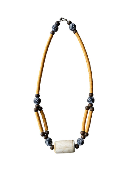 Handmade Designer Halskette aus Ghana mit bunten Recycling Perlen