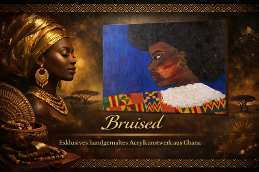 "Bruised" Exklusives handgemaltes Acrylkunstwerk aus Ghana (80 × 60 cm)
