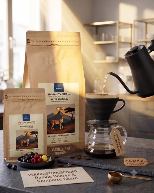 Premium Filterkaffee Bohnen aus Kenia 1000 g – AA+ Specialty Coffee mit fruchtigen Noten von Johannisbeere & Zitrus