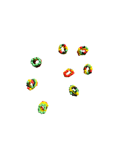 "Global Vibes Hair Rings" Handgemachte Haarringe aus Ghana im Länderfarben Mix