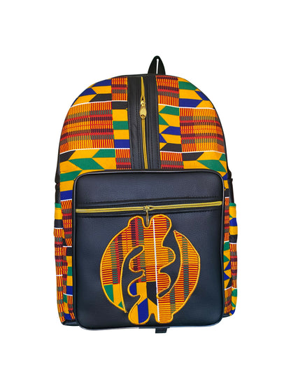 Warm Sunset Adinkra Rucksack Handgefertigt in Ghana mit Mustern