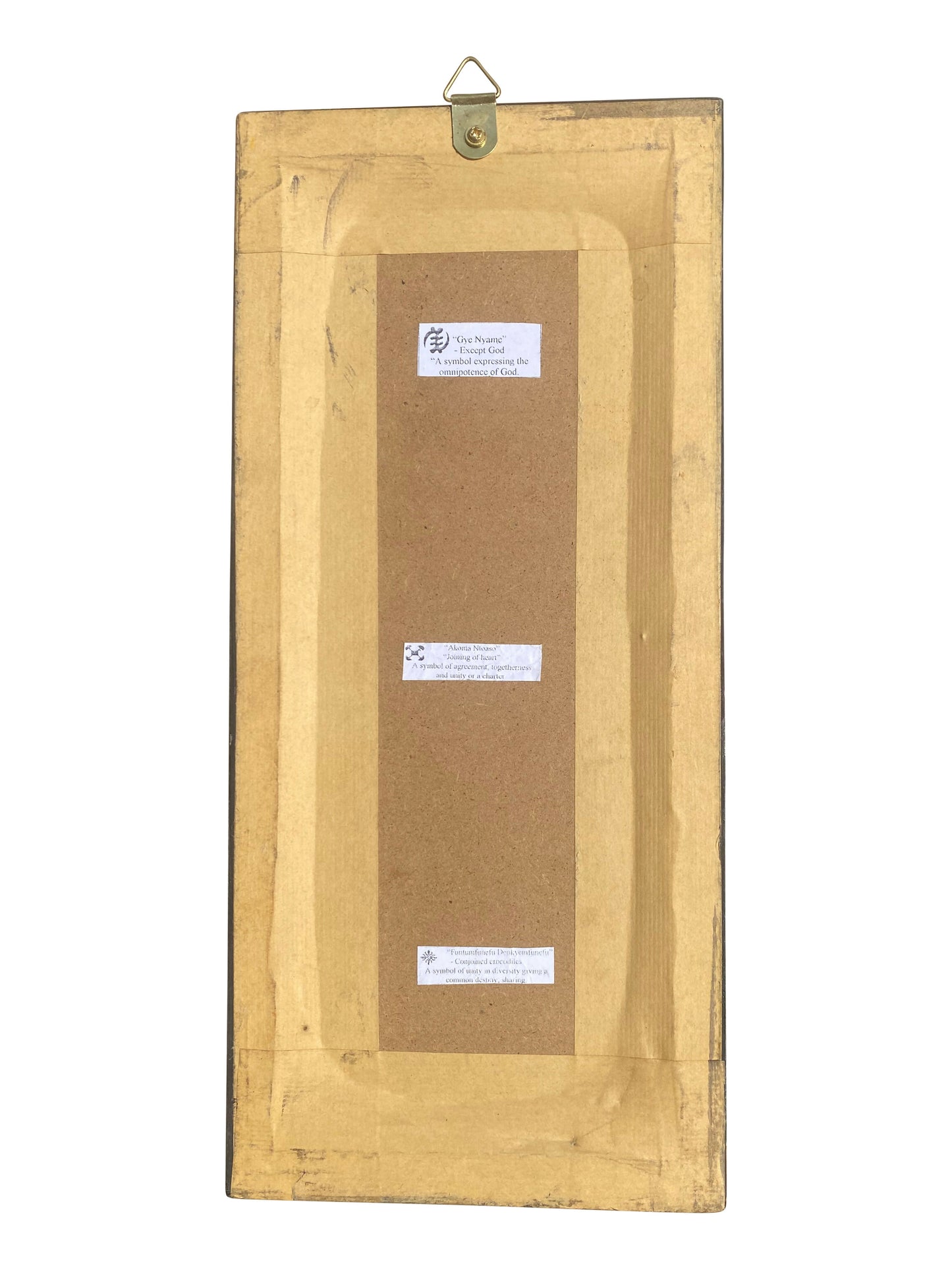 Handgefertigtes Adinkra-Kunstwerk aus Ghana Spirituelle Wandkunst (43 × 12 cm)