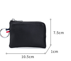 Monedero para hombre, minibilletera de cuero europeo y americano, cuero suave con cremallera, monedero, licencia de conducir, estuche para llaves, tarjetero ultrafino