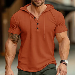 Camiseta de manga corta para entrenamiento de ejercicio informal a la moda para hombre