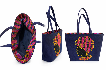 Kente Tote Bag Handgemachte Tasche aus Ghana aus Kente & Cotton 35×33×14cm