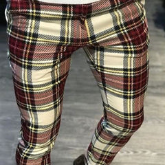 Pantalón elegante con diferentes estampados, pantalón recto de tiro medio