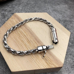 Pulsera vintage de plata de ley S925 para hombre: Elegancia atemporal