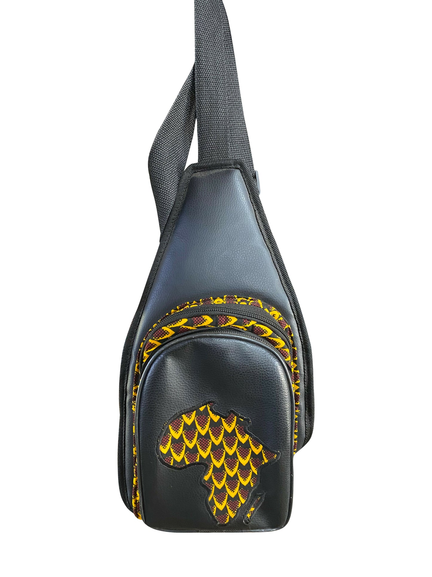 AFRICA EDGE Sling Handgefertigte Kente-Leder Tasche aus Ghana