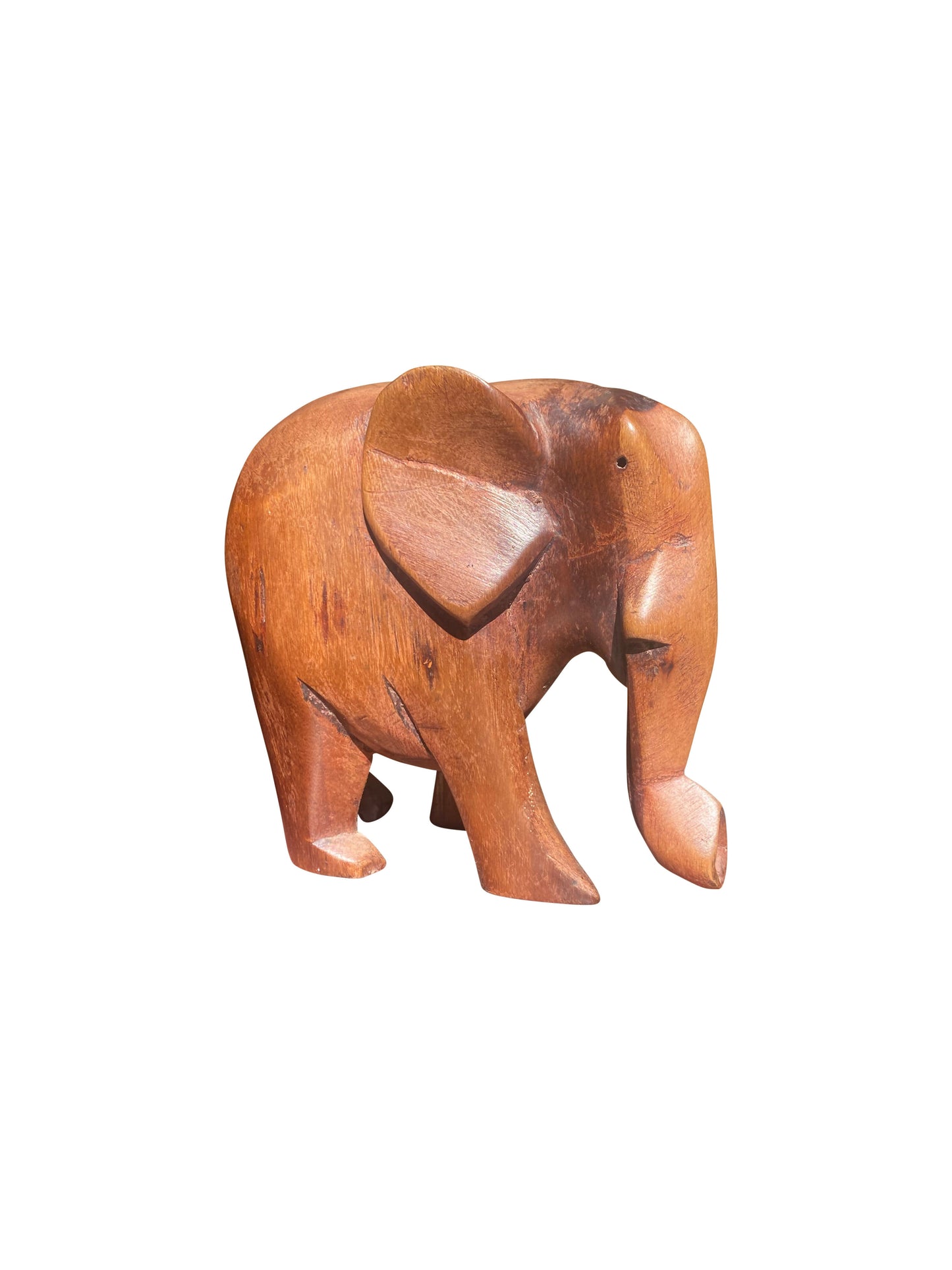 Elefantenskulptur „Gentle Strength“ – Handgeschnitzt, 15×14×7 cm, Hartholz