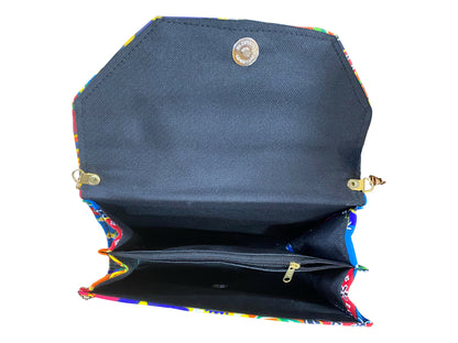 KENTE Clutch Handgefertigte Umhängetasche aus Ghana mit farbenfrohem Baumwollmuster