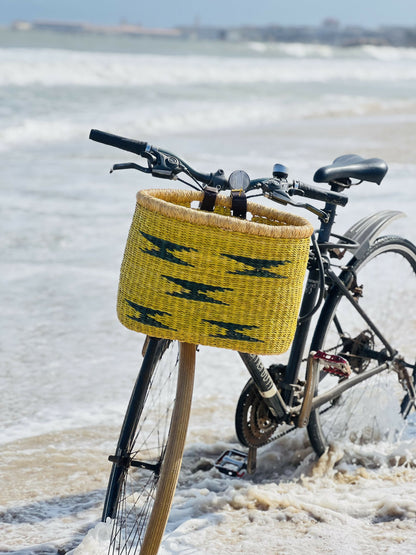 Handlebar bike basket, basket for bicycle, handmade bike basket, African bike basket, woven bike basket